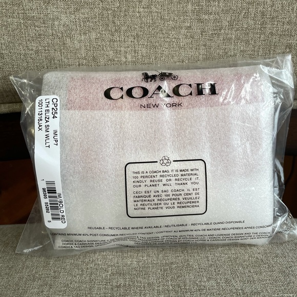 NWT！2PCS COACH Eliza Mini Carryall Bag（CW040）Gold/BoRed  and Eliza Wallet（CP254） - Picture 11 of 16